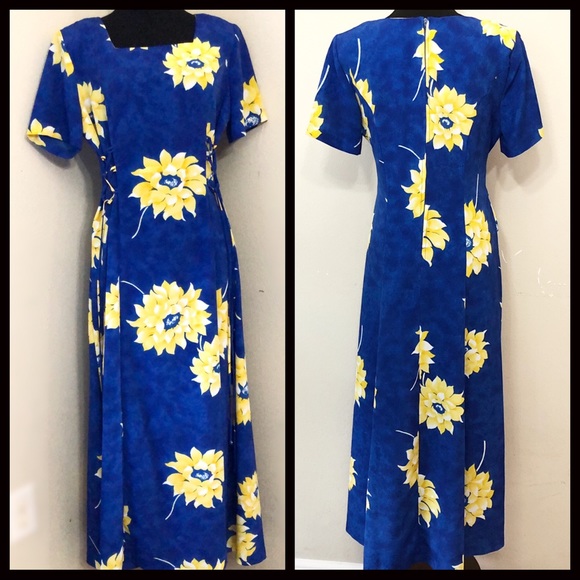 Vintage Olivia Rose Floral Maxi Dress w/ Side Ties - Picture 7 of 8